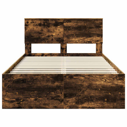Bed Frame Smoked Oak 120 x 123 cm Engineered Wood