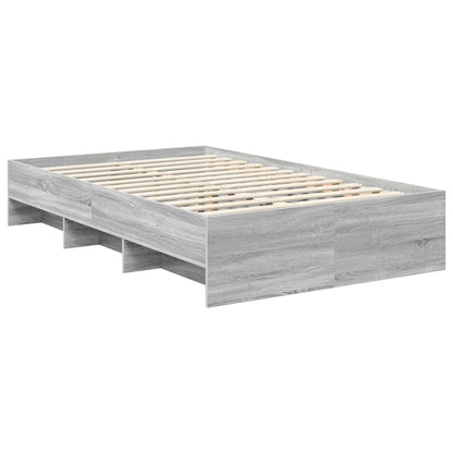 Bed Frame Grey Sonoma 120 x 123 cm Engineered Wood
