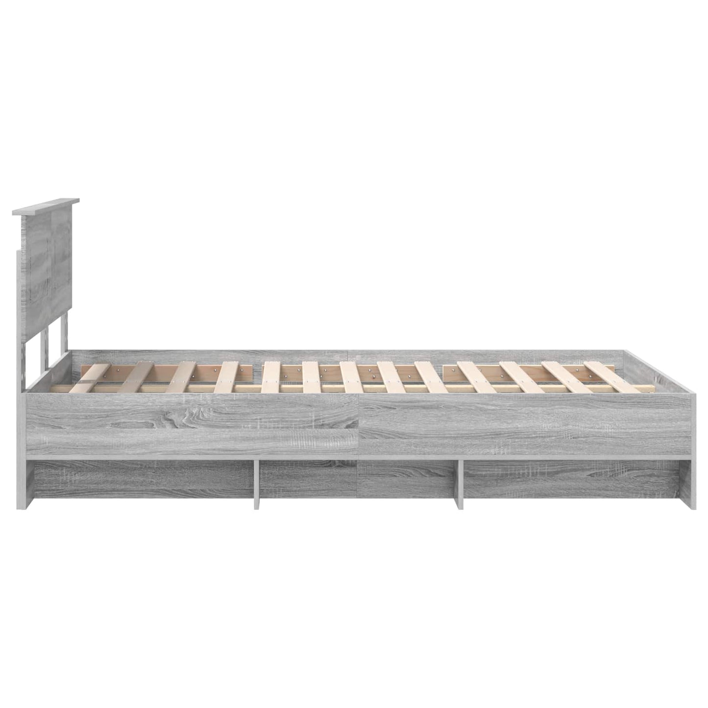 Bed Frame Grey Sonoma 120 x 123 cm Engineered Wood