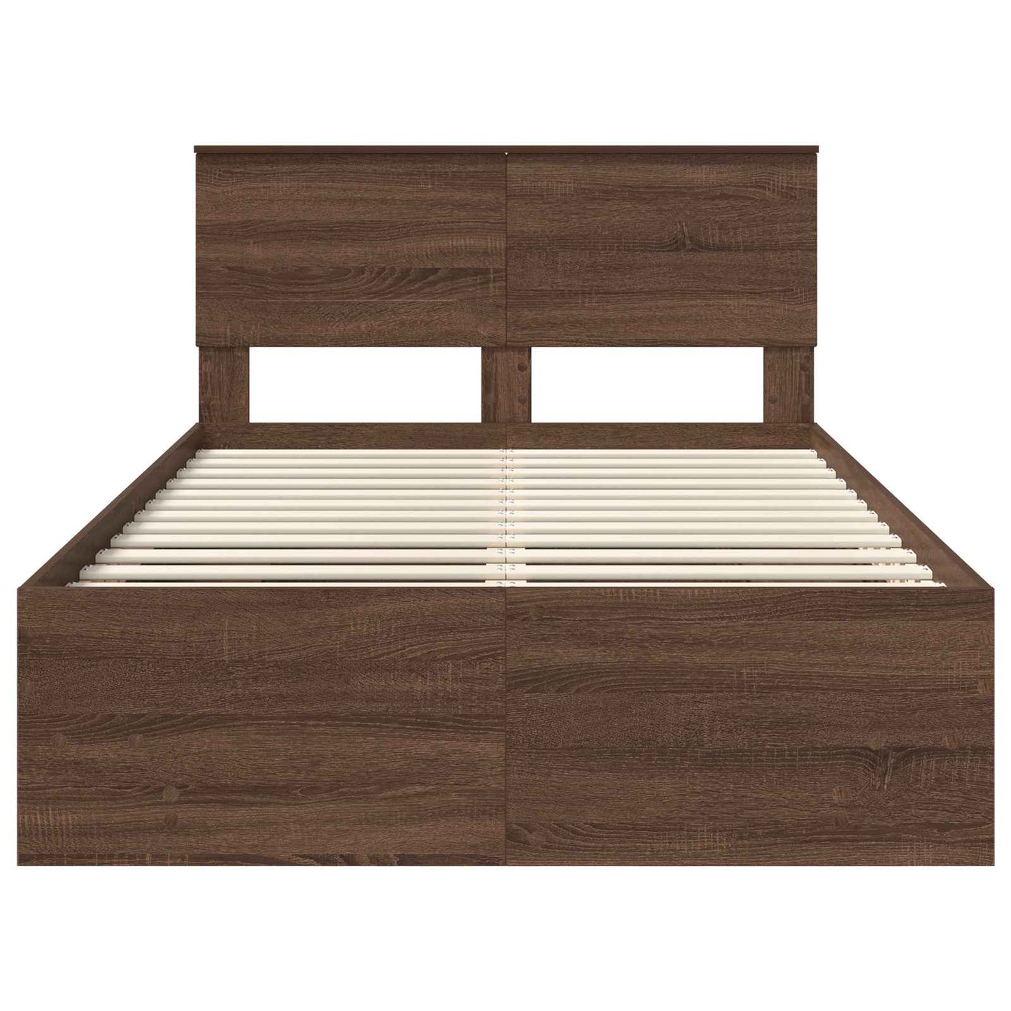 Bed Frame with Headboard Brown Oak 120 x 123 cm Engineered Wood