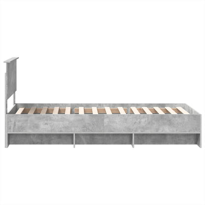 Bed Frame Concrete Grey 120 x 123 cm Engineered Wood