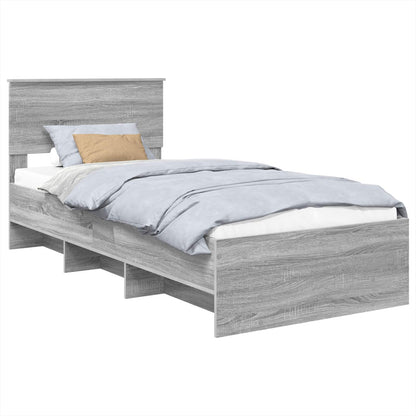 Bed Frame Grey Sonoma 120 x 123 cm Engineered Wood