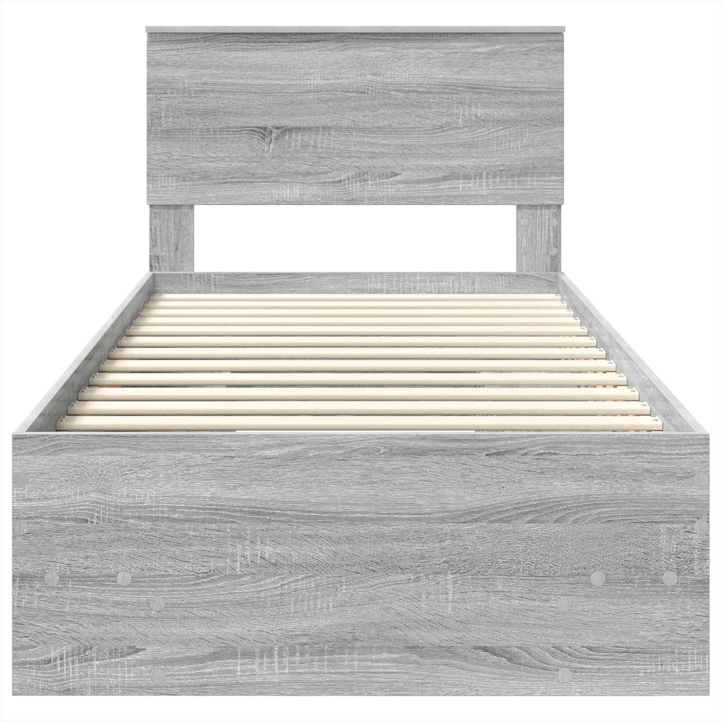 Bed Frame Grey Sonoma 120 x 123 cm Engineered Wood