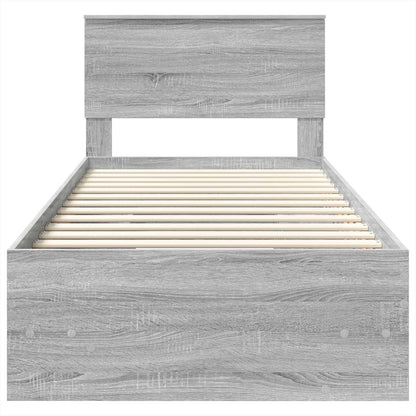Bed Frame Grey Sonoma 120 x 123 cm Engineered Wood