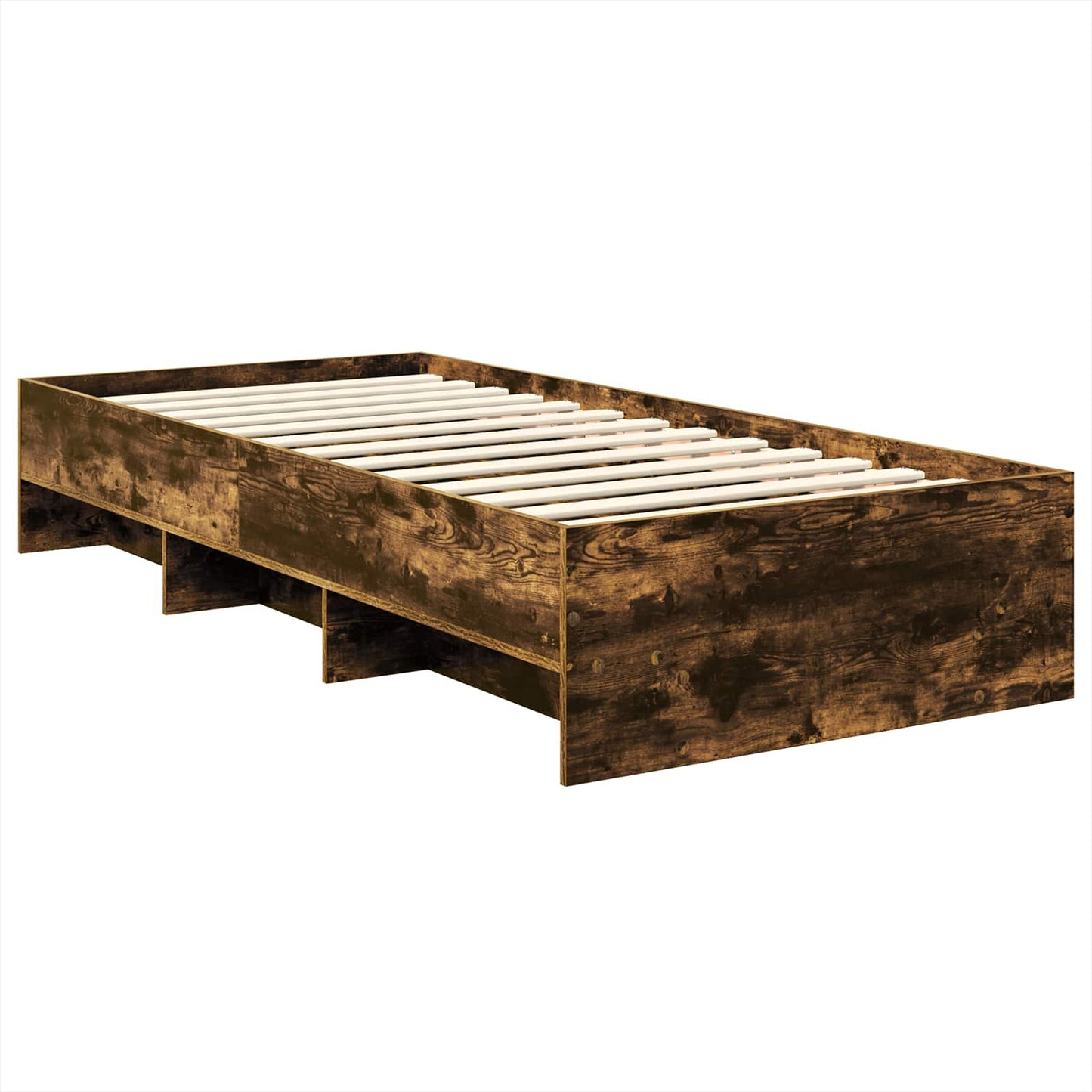 Bed Frame with Headboard Smoked Oak 90 x 200 cm Engineered Wood
