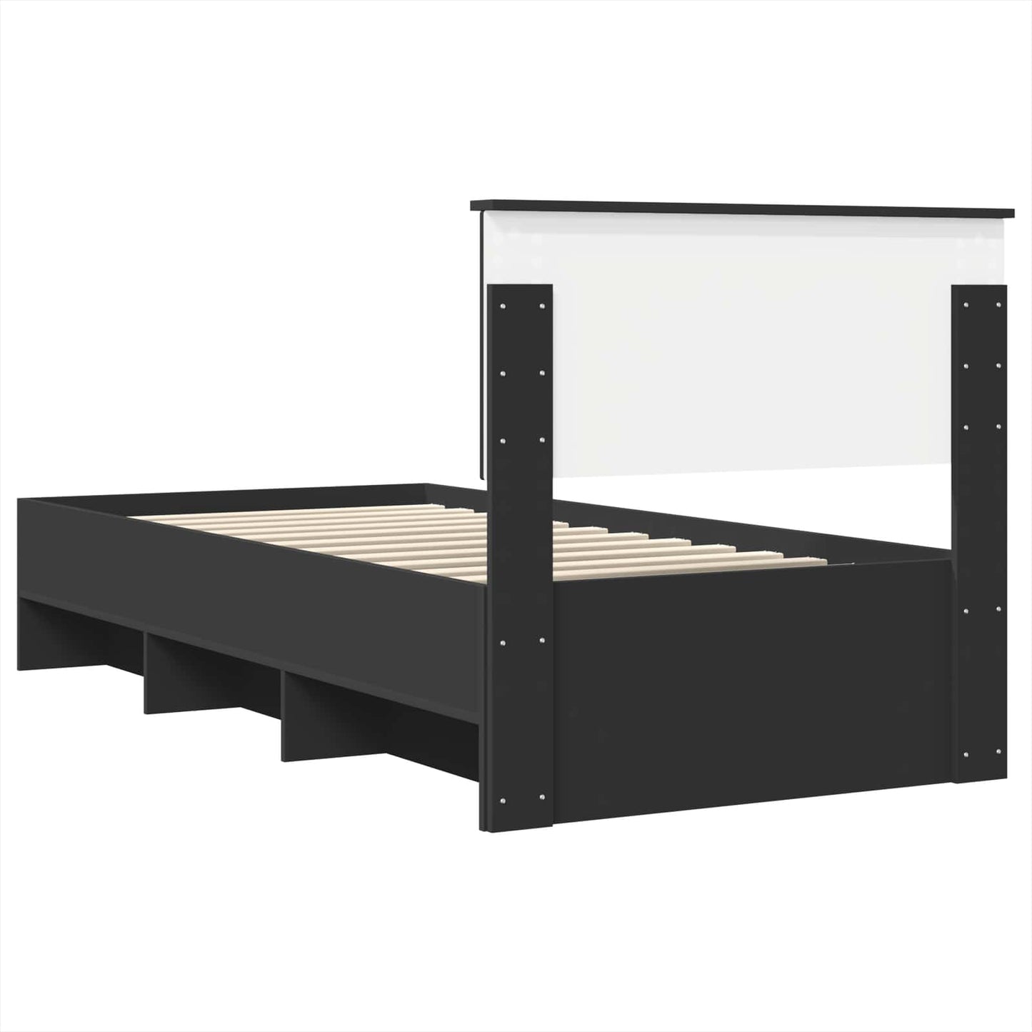 Bed Frame with Headboard Black 90 x 200 cm Engineered Wood