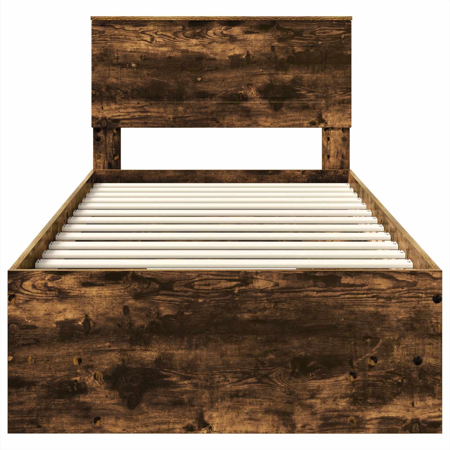 Bed Frame with Headboard Smoked Oak 90 x 200 cm Engineered Wood