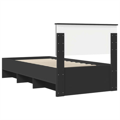 Bed Frame with Headboard Black 80 x 200 cm Engineered Wood