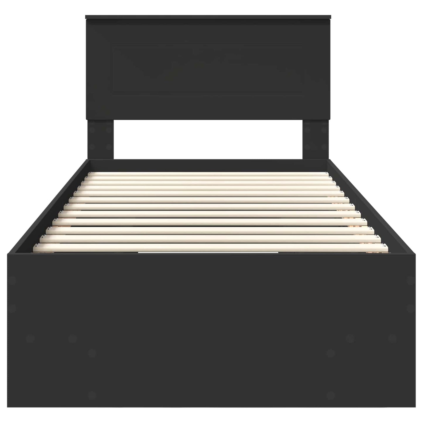Bed Frame with Headboard Black 80 x 200 cm Engineered Wood