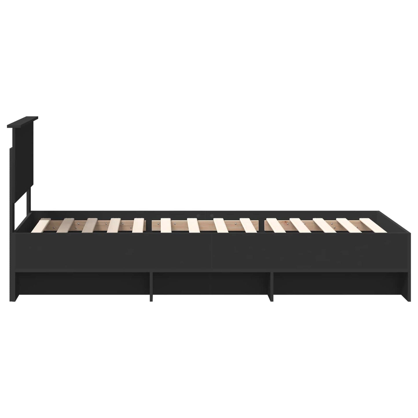 Bed Frame with Headboard Black 80 x 200 cm Engineered Wood