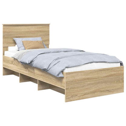 Bed Frame with Headboard Sonoma Oak 80 x 200 cm Engineered Wood
