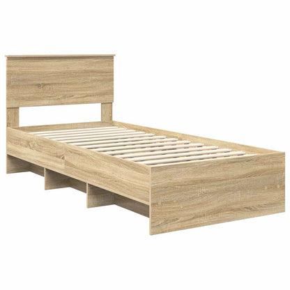 Bed Frame with Headboard Sonoma Oak 80 x 200 cm Engineered Wood