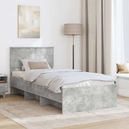 Bed Frame Concrete Grey 80 x 200 cm Engineered Wood