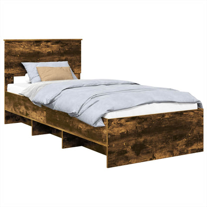 Bed Frame with Headboard Smoked Oak 80 x 200 cm Engineered Wood