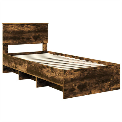 Bed Frame with Headboard Smoked Oak 80 x 200 cm Engineered Wood