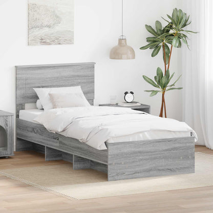Bed Frame Grey Sonoma 80 x 200 cm Engineered Wood