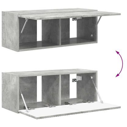TV Wall Cabinet Set 4 pcs Concrete Grey Engineered Wood