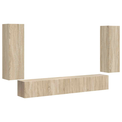 TV Wall Cabinet Set 4 pcs Sonoma Oak Engineered Wood