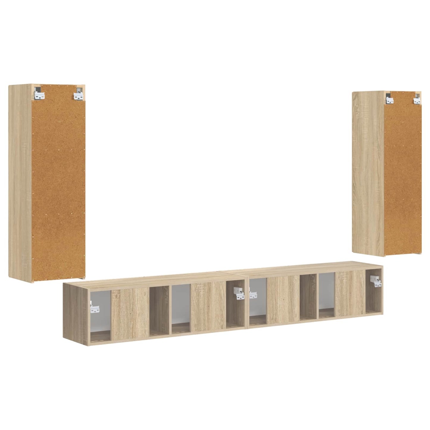 TV Wall Cabinet Set 4 pcs Sonoma Oak Engineered Wood