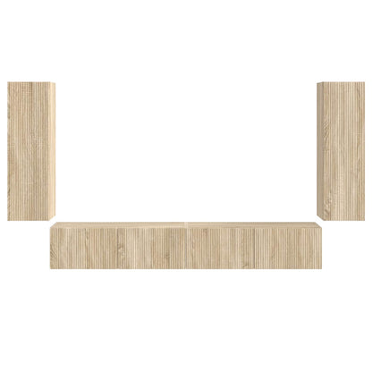 TV Wall Cabinet Set 4 pcs Sonoma Oak Engineered Wood