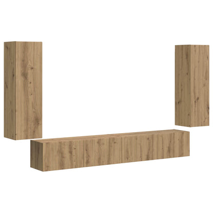 TV Wall Cabinet Set 4 pcs Artisan Oak Engineered Wood