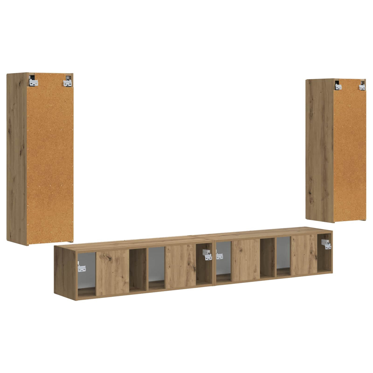 TV Wall Cabinet Set 4 pcs Artisan Oak Engineered Wood