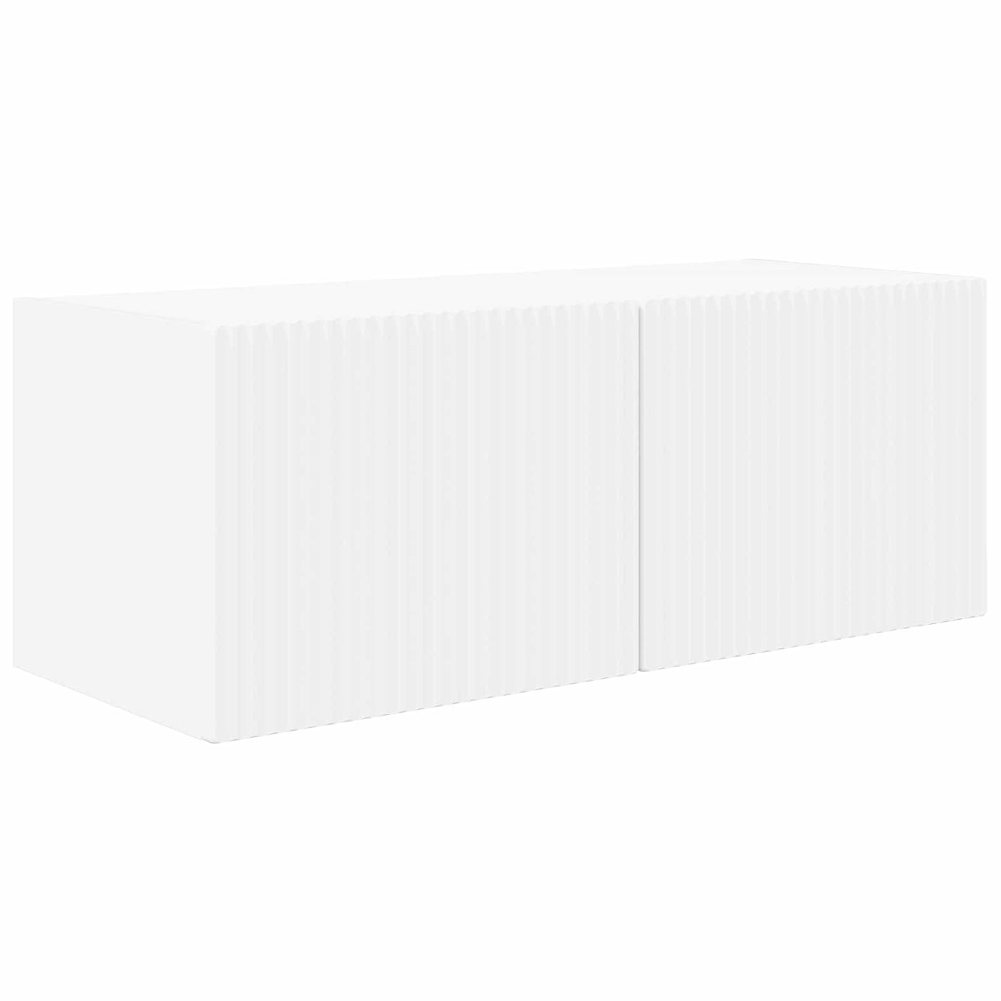TV Wall Cabinet Set Wall-mounted 4 pcs White Engineered Wood