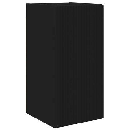 TV Wall Cabinet Set Wall-mounted 4 pcs Black Engineered Wood