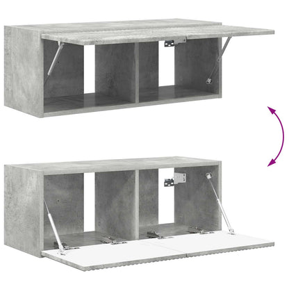 TV Wall Cabinet Set 4 pcs Concrete Grey Engineered Wood