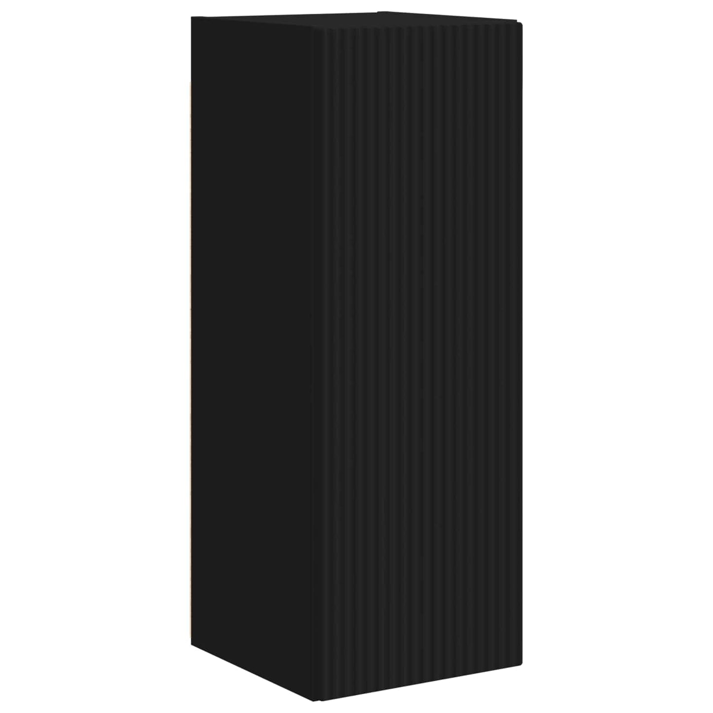 TV Wall Cabinet Set Wall-mounted 6 pcs Black