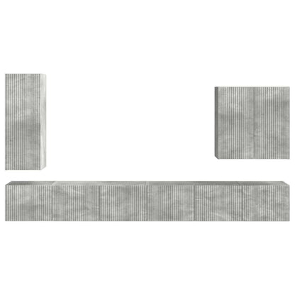 TV Wall Cabinet Set Wall-mounted 6 pcs Concrete Grey