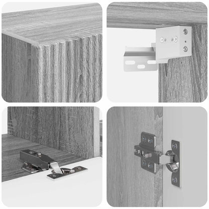 TV Wall Cabinet Set Wall-mounted 6 pcs Grey Sonoma