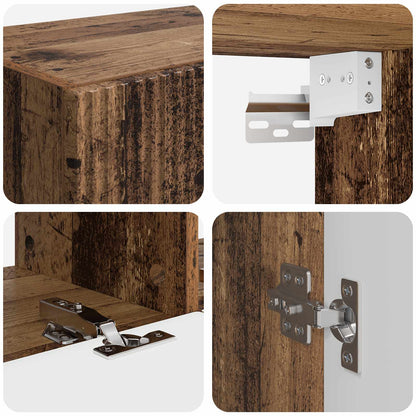 TV Wall Cabinet Set Wall-mounted 6 pcs Old Wood