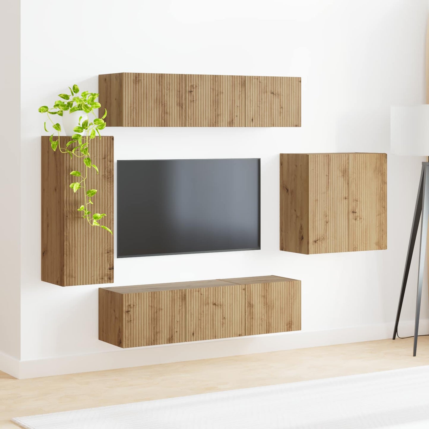 TV Wall Cabinet Set 6 pcs Artisan Oak