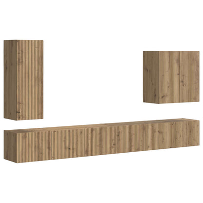 TV Wall Cabinet Set 6 pcs Artisan Oak
