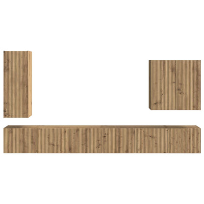 TV Wall Cabinet Set 6 pcs Artisan Oak
