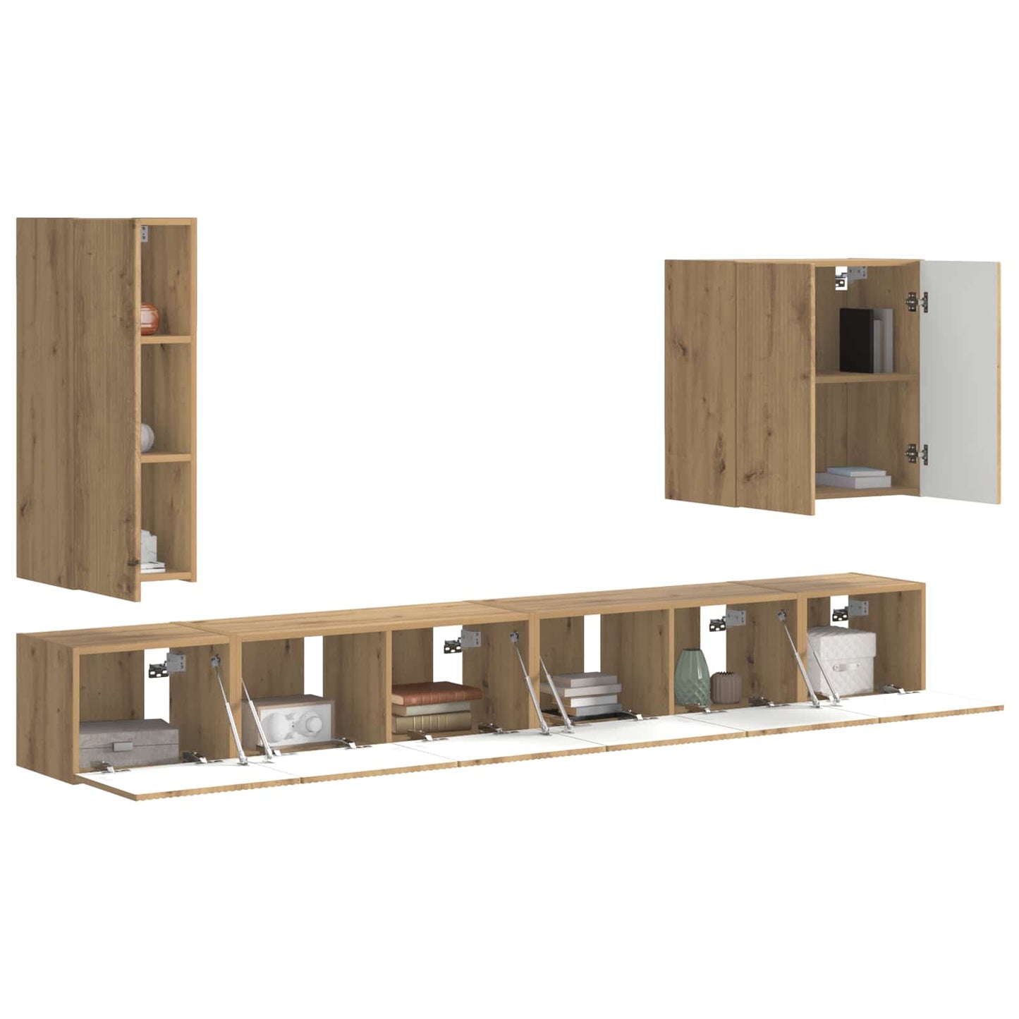 TV Wall Cabinet Set 6 pcs Artisan Oak