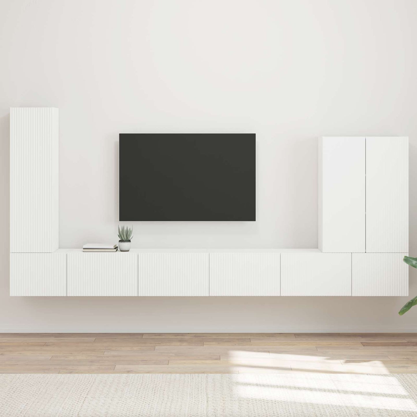 TV Wall Cabinet Set 6 pcs White