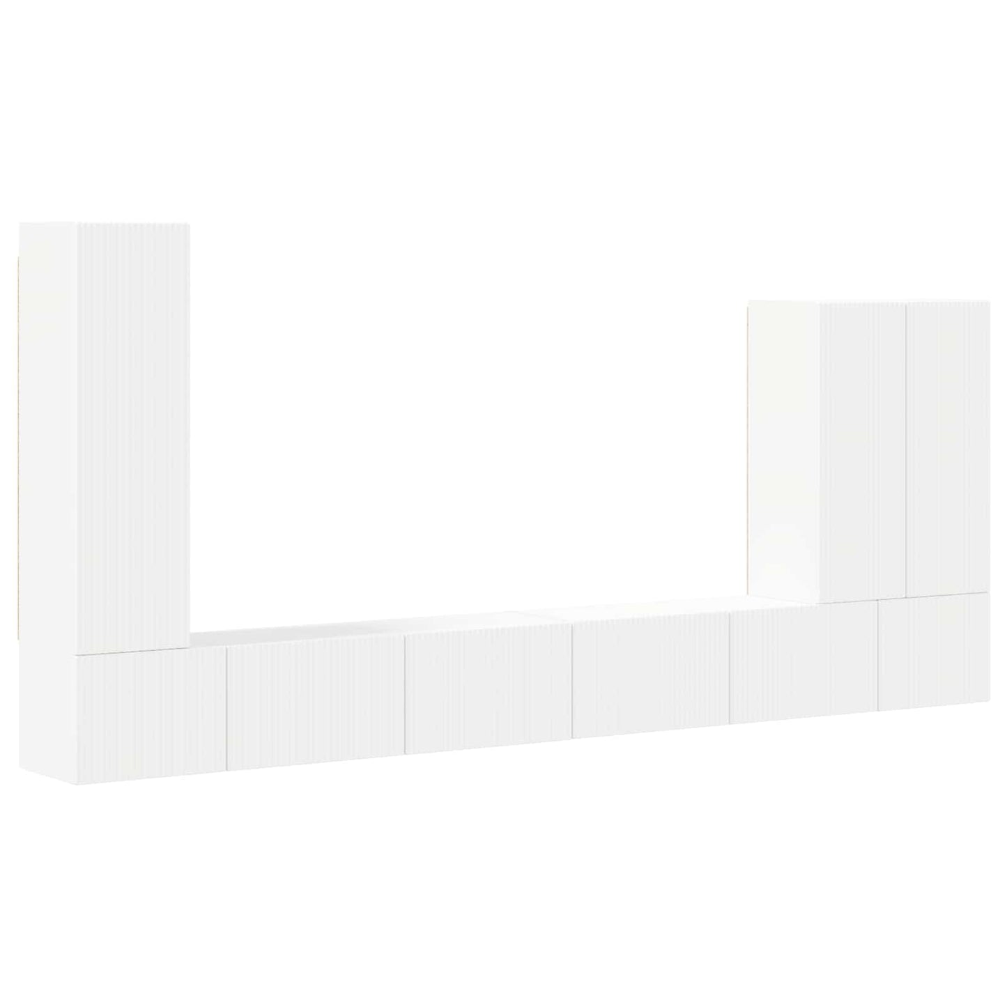 TV Wall Cabinet Set 6 pcs White