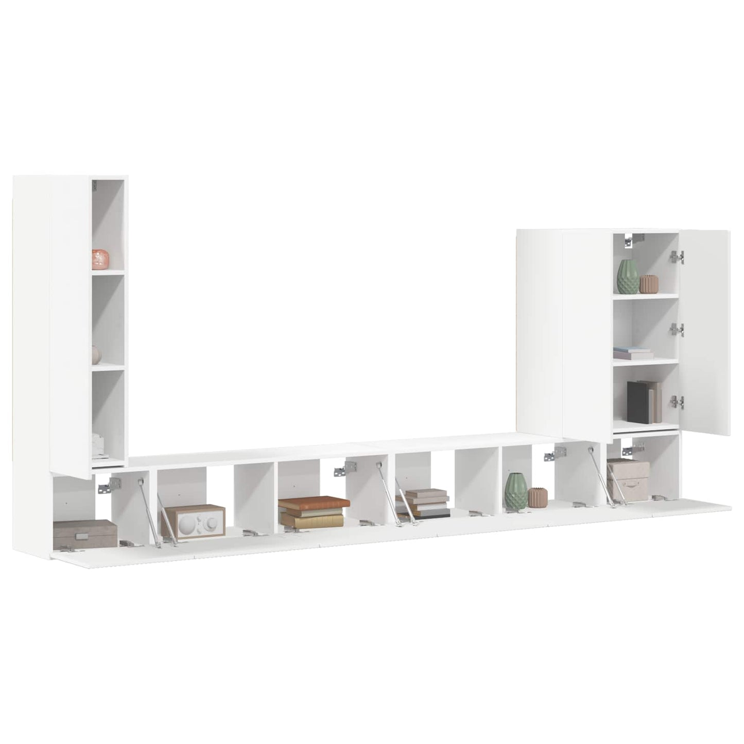 TV Wall Cabinet Set 6 pcs White