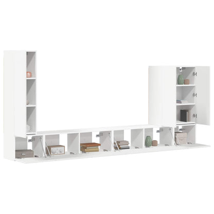 TV Wall Cabinet Set 6 pcs White
