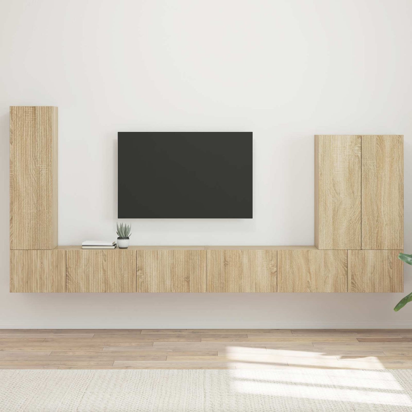 TV Wall Cabinet Set 6 pcs Sonoma Oak