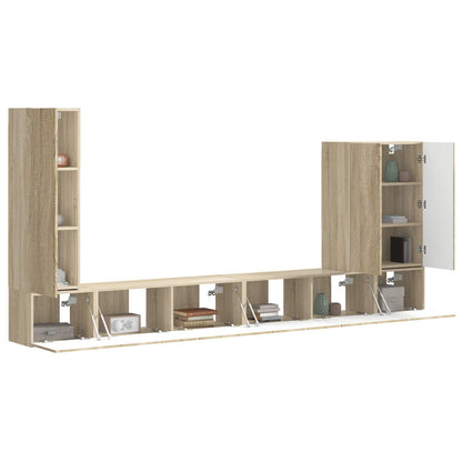 TV Wall Cabinet Set 6 pcs Sonoma Oak