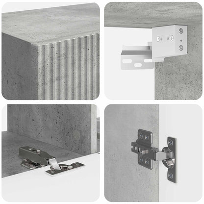TV Wall Cabinet Set Wall-mounted 6 pcs Concrete Grey
