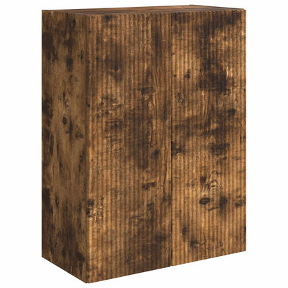 TV Wall Cabinet Set Wall-mounted 6 pcs Smoked Oak