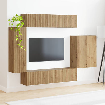 TV Wall Cabinet Set 6 pcs Artisan Oak