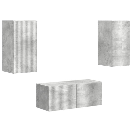 TV Cabinet Set 2 pcs Concrete Grey Engineered Wood