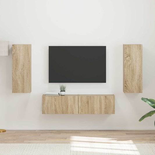 TV Cabinet Set 2 pcs Sonoma Oak Engineered Wood