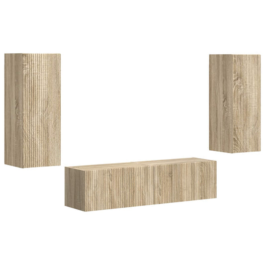 TV Cabinet Set 2 pcs Sonoma Oak Engineered Wood