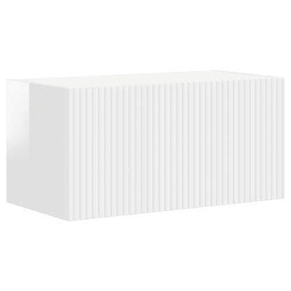 TV Cabinet Set 2 pcs High Gloss White Engineered Wood